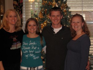 Jackie, Chris' sister, Annie, Chris, Me, and the Bean