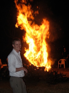 Chris and the burning Christmas tree